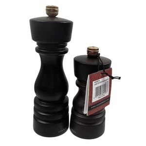 Cole & Mason London Salt and Pepper Mill Set Dark Chocolate Wood H233016 7in 5in